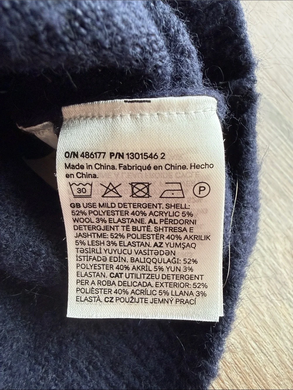 H&M Kids Navy Teddy Bear Crewneck Sweater